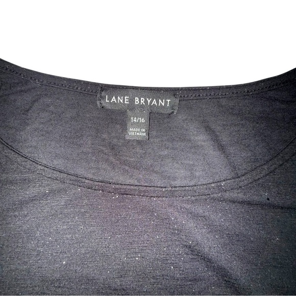 LANE BRYANT 3/4 Sleeve Foil Dot Side-Tie Blouse - Plus 14/16 Black - Picture 5 of 10
